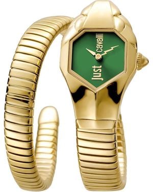 Just Cavalli Snake Bracelet Watch, 22Mm - Yellow