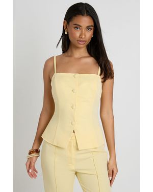 Boohoo Strappy Tailored Waistcoat - Natural
