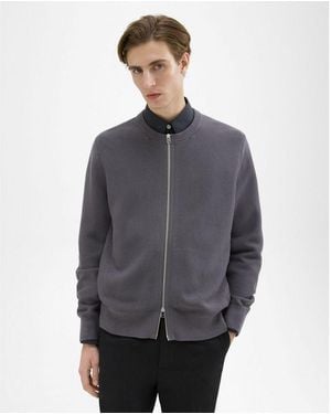 Theory Nylon-Wool Combo Cardigan - Grey