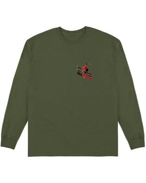 Park Fields Pierce Archive Ski Style Graphic Sweatshirt Khaki - Green