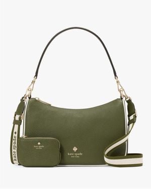 Kate Spade Emma Colourblock Pebbled Leather Medium Shoulder Bag - Green