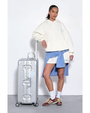 Boohoo Ath Collective Embroidered Hooded Short Tracksuit - White