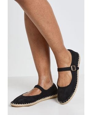 Boohoo Espadrille Ballet Flats - Black