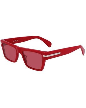 Ferragamo Acetate Sunglasses - Red
