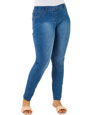 Roman Curve Stretch Denim Jegging - Blue