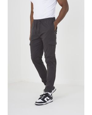 Brave Soul 'Fine' Cotton Twill Cargo Trousers - White