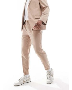 ASOS Tapered Suit Joggers - Natural