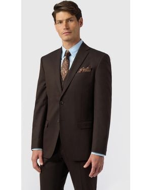 Limehaus Tailored Fit Chocolate Suit Jacket - Brown