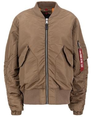 Alpha Industries Cwu Ma-1 No Cords Bomber Jacket - Brown