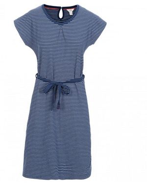 Trespass Ladies Lidia Round Neck Cotton Dress Stripe) - Blue