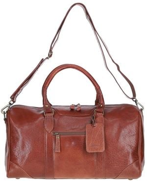 Ashwood Leather Vintage Real Weekend Duffel Bag - Red
