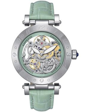 Empress Theodora Automatic Leather-Band Watch - Metallic