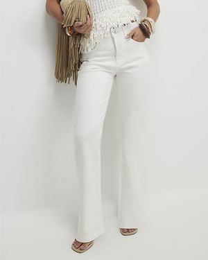 River Island Straight Leg Jeans Petite Stretch Cotton - White