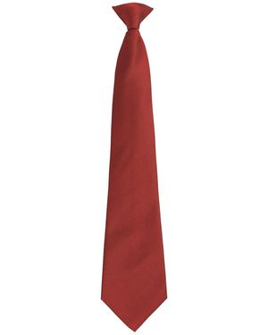 PREMIER Adult Colours Fashion Plain Clip-On Tie - Red