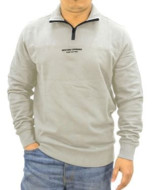 Weekend Offender Sweatshirt Quarter Zip Pullover Long Sleeve Top - Grey