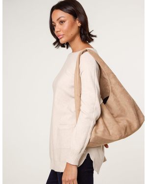 Blue Vanilla Pocket Slash Scoop Neck Jumper - Natural