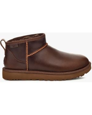 UGG Ugg Classic Ultra Mini Leather Regen Boots Ironwood - Brown