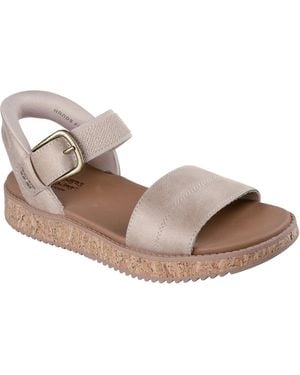 Skechers Bobs Sun Vibe Be Corky Polyester Natuurlijke Sandalen - Grijs