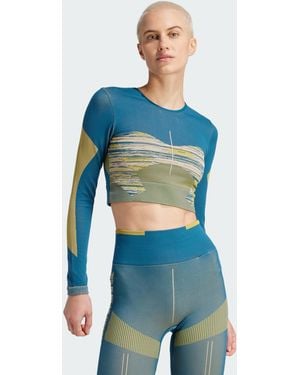adidas By Stella McCartney Truestrength Seamless Yoga Long Sleeve Top - Blue