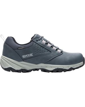 Regatta Ladies Amble Synthetic Leather Waterproof Walking Shoes (Storm/Powder Lilac) - Blue