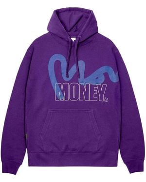 Money Block Stencil Hoodie Cotton - Purple