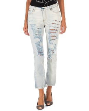 Met Long Denim Trousers With Straight Hem Cut 10Db50255 - Blue
