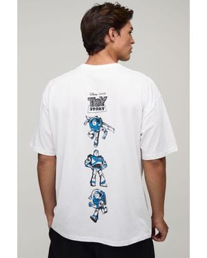 BoohooMAN Oversized Buzz Toy Story License Print T-Shirt - White