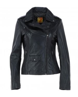 Ashwood Leather 'Furia' Real Slim Fit Biker Jacket - Blue