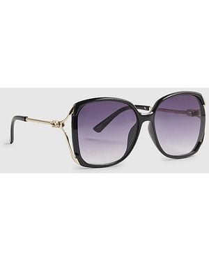River Island Sunglasses Square Cut Out Accessory - Metallic