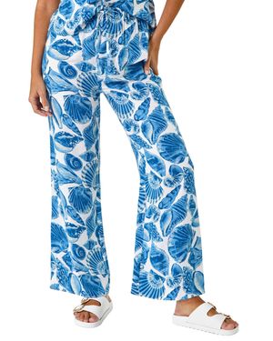 D.u.s.k Shell Print Wide Leg Trousers - Blue