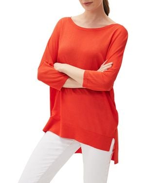 Phase Eight Maeva Sheer Linen Knit Jumper - Red