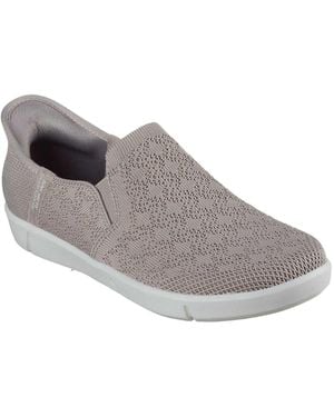 Skechers Ladies Breezest Slip-On Trainers - Grey