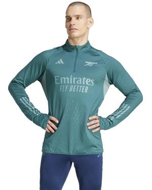 adidas Afc Eu Pro Zip Neck Athletic Top - Blue