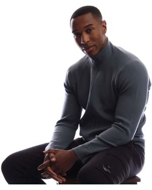 C.P. Company Metropolis Extrafine Merino Wool Full Zip Jumper - Blue