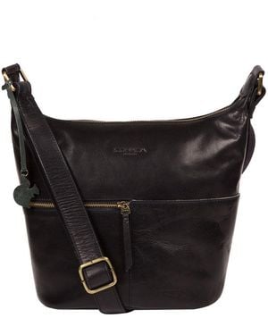 Conkca 'Kristin' Leather Shoulder Bag - Black