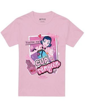 K-Pop Demon Hunters Adult Ramyeon Zoey Scrapbook T-Shirt - Pink