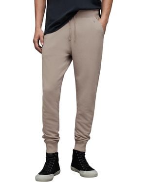 AllSaints Raven Slim Fit Joggers Fleece Bottoms Casual Cuffed Cotton - Grey