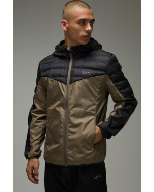 BoohooMAN Active Lightweight Quilted Regular Fit Windbreaker - Grey