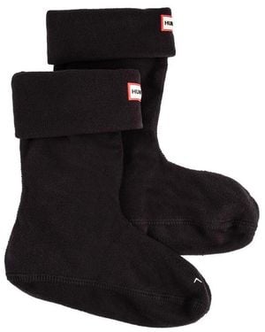 HUNTER Short Fleece Welly Socks - Black