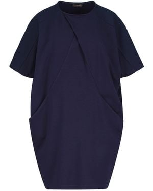 Conquista Batwing Style Dress With Pockets - Blue