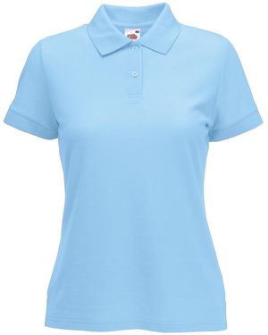 Fruit Of The Loom Lady-Fit 65/35 Short Sleeve Polo Shirt (Sky) - Blue