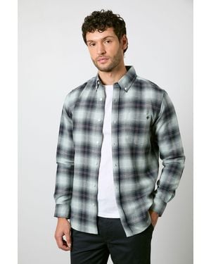 MAINE Western Check Long Sleeve Shirt Cotton - Blue