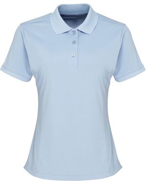 PREMIER Ladies Coolchecker Short Sleeve Pique Polo T-Shirt (Light) - Blue