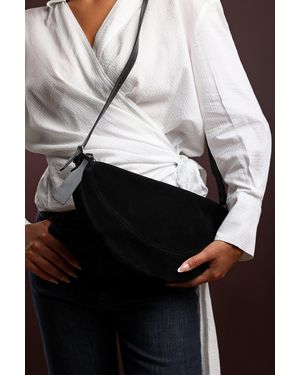 Where's That From 'Cloud' Suede Crossbody Shoulder Bag - Grey
