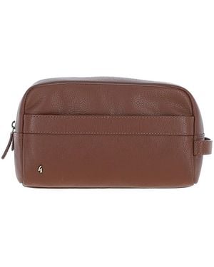 Gabicci Real Leather Washbag - Brown