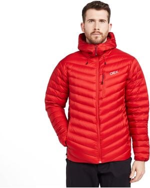 OEX Kintra Lightweight, Water Repellent & Insulated Down Jacket With Adjustable Hood - Red