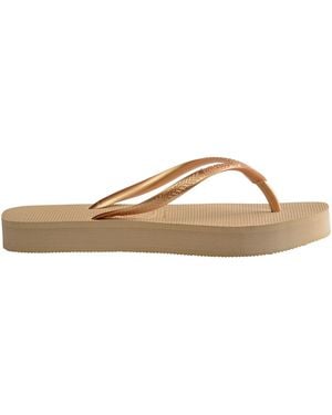 Havaianas Slim Flatform Golden 35 36 Flip Flops - Brown