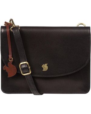 Conkca 'Cara' Leather Cross Body Clutch Bag - Black