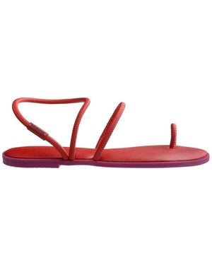 Havaianas Una Toe Post Thong Toe Flat Sandals - Red