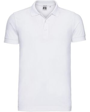 Russell Pique Stretch Polo Shirt - White